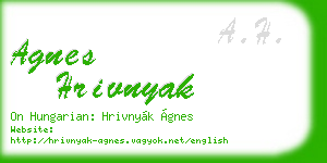 agnes hrivnyak business card